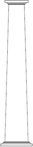 Drawing of Square, tapered column with plain (non-fluted) panels