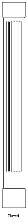 Craftsman Column, Non-Tapered, Fluted, Standard Cap and Base available from CheapColumn.com 